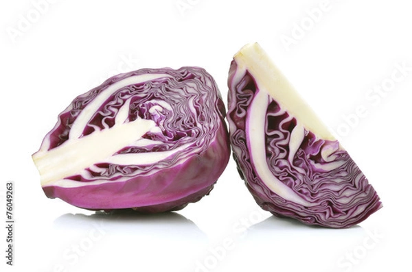 Fototapeta Red cabbage on white background