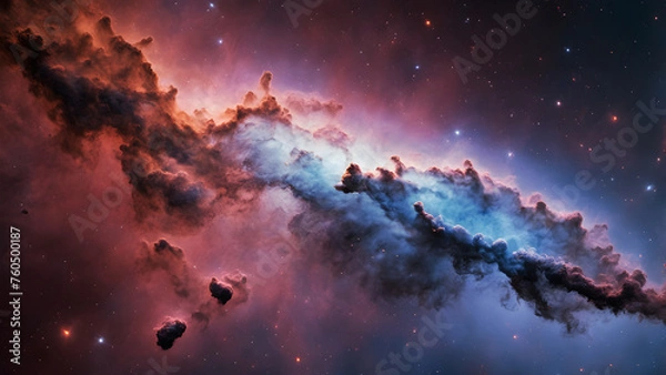 Fototapeta Deep space nebula with stars.
