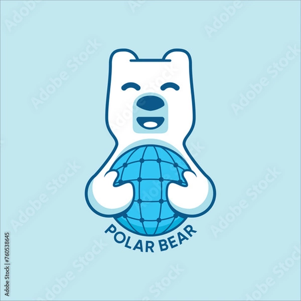 Obraz Polar bear vector logo template