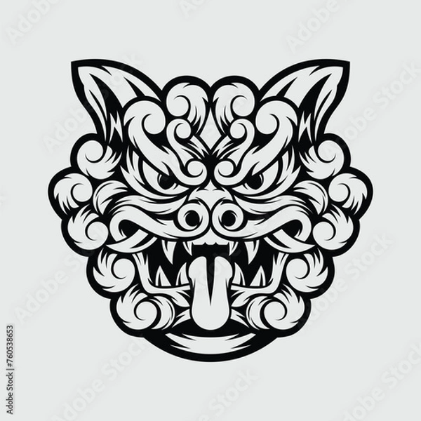 Obraz Dog head vector art illustration