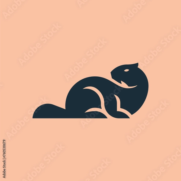 Obraz Simple and clear beaver logo template