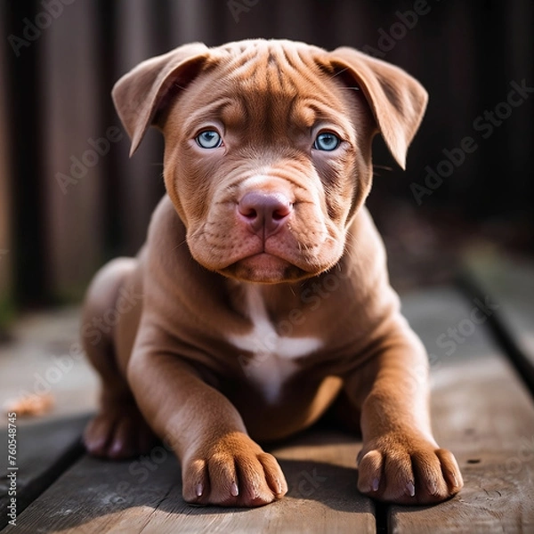 Obraz perro raza dogo, cachorro color marrón, retrato 