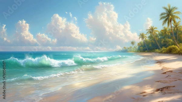 Obraz beach with palm trees