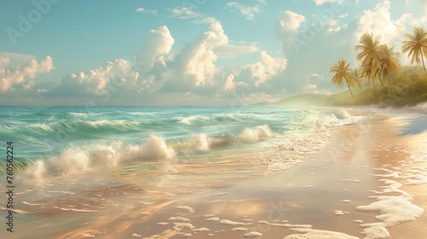 Obraz beach with palm trees