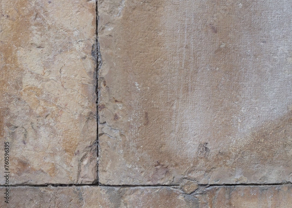 Obraz textura pared exterior, muralla de bloques de piedra color gris