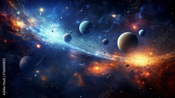 Fototapeta Planets in space Galaxy