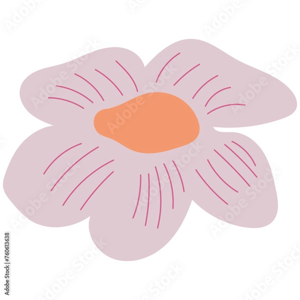 Fototapeta Flat flower bud element for beautiful design. Simple form. Vector drawing.