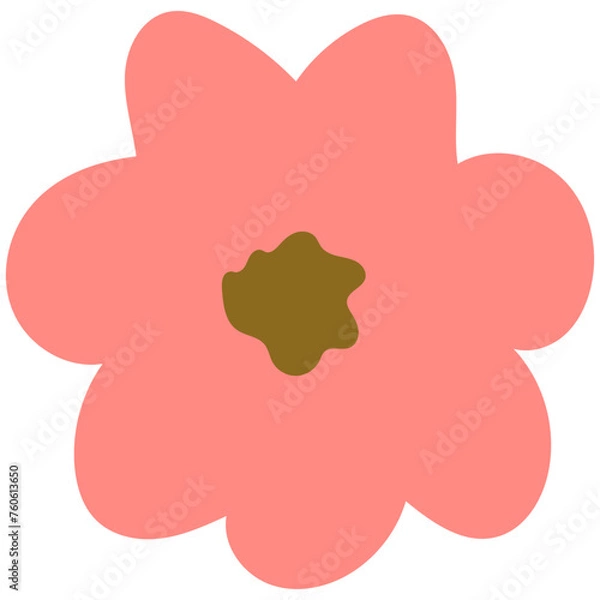 Fototapeta Flat flower bud element for beautiful design. Simple form. Vector drawing.