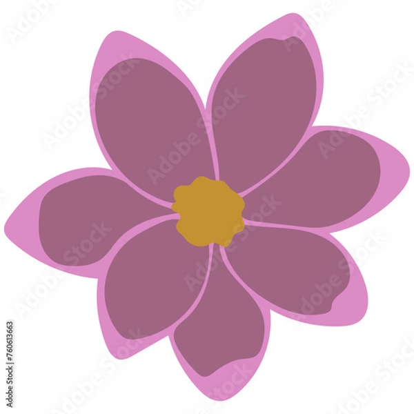 Fototapeta Flat flower bud element for beautiful design. Simple form. Vector drawing.