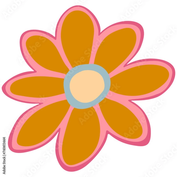 Fototapeta Flat flower bud element for beautiful design. Simple form. Vector drawing.