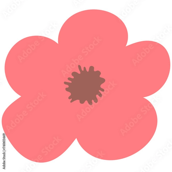 Fototapeta Flat flower bud element for beautiful design. Simple form. Vector drawing.