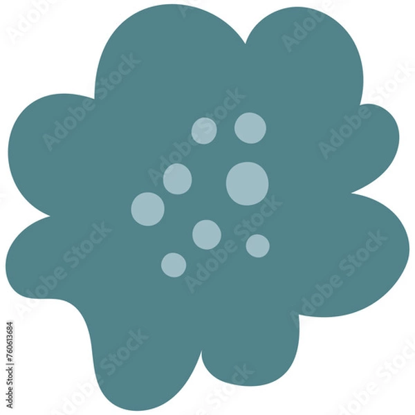 Fototapeta Flat flower bud element for beautiful design. Simple form. Vector drawing.