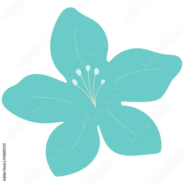 Fototapeta Flat flower bud element for beautiful design. Simple form. Vector drawing.
