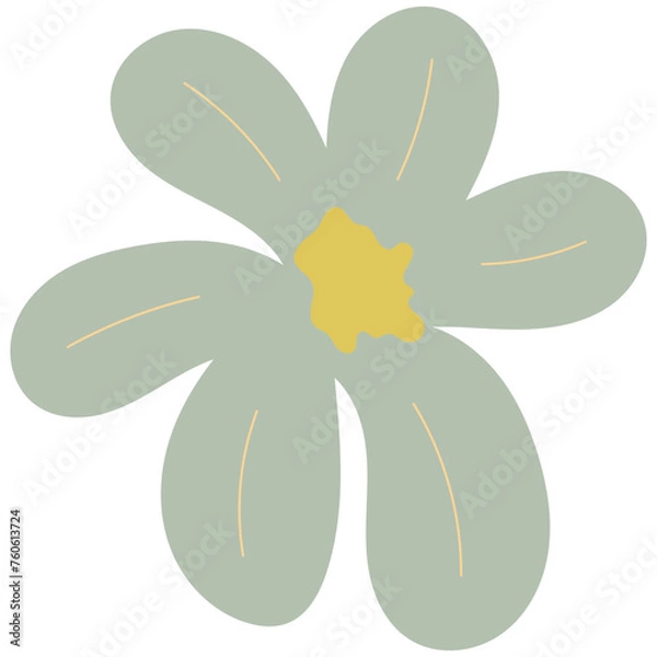 Fototapeta Flat flower bud element for beautiful design. Simple form. Vector drawing.