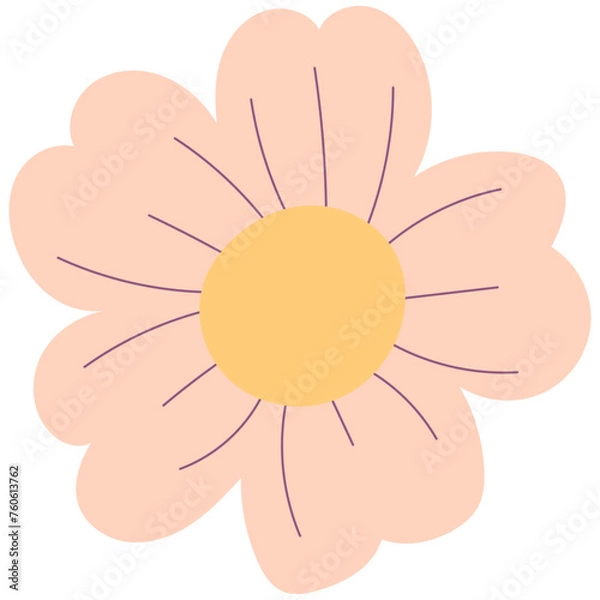 Fototapeta Flat flower bud element for beautiful design. Simple form. Vector drawing.