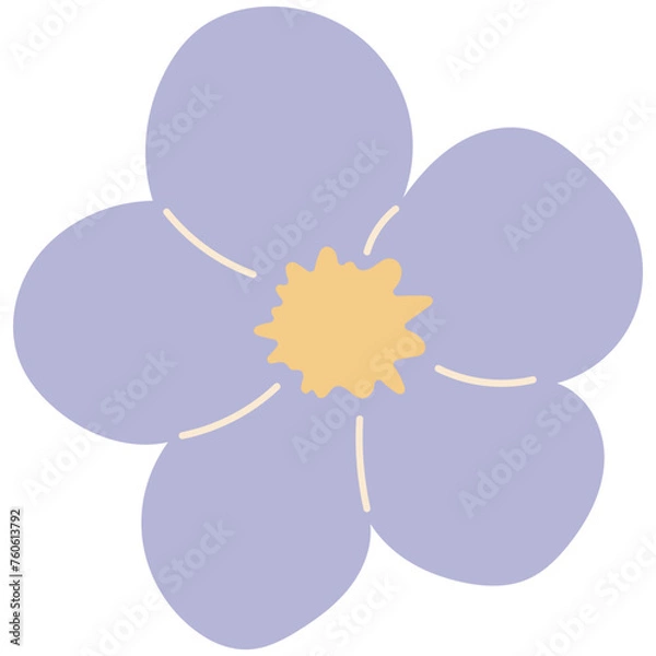 Fototapeta Flat flower bud element for beautiful design. Simple form. Vector drawing.