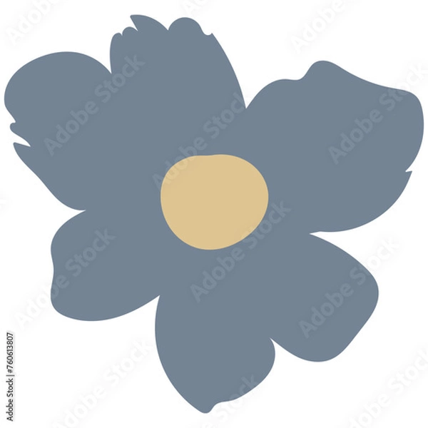 Fototapeta Flat flower bud element for beautiful design. Simple form. Vector drawing.