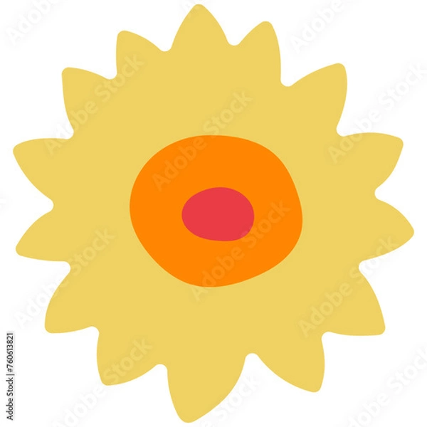 Fototapeta Flat flower bud element for beautiful design. Simple form. Vector drawing.