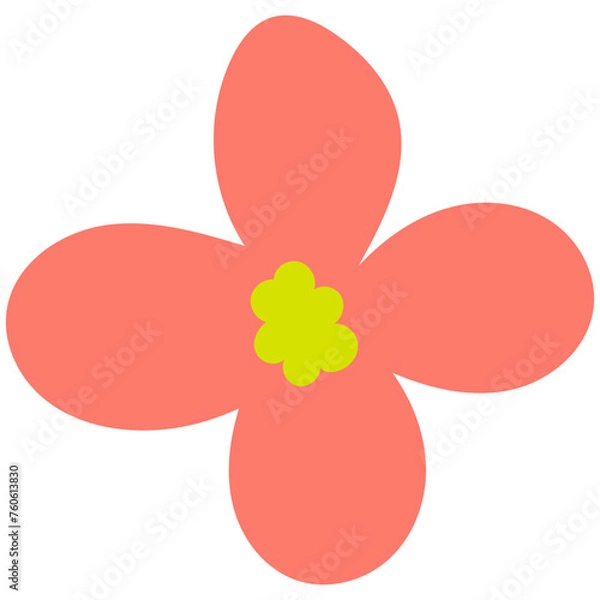 Fototapeta Flat flower bud element for beautiful design. Simple form. Vector drawing.