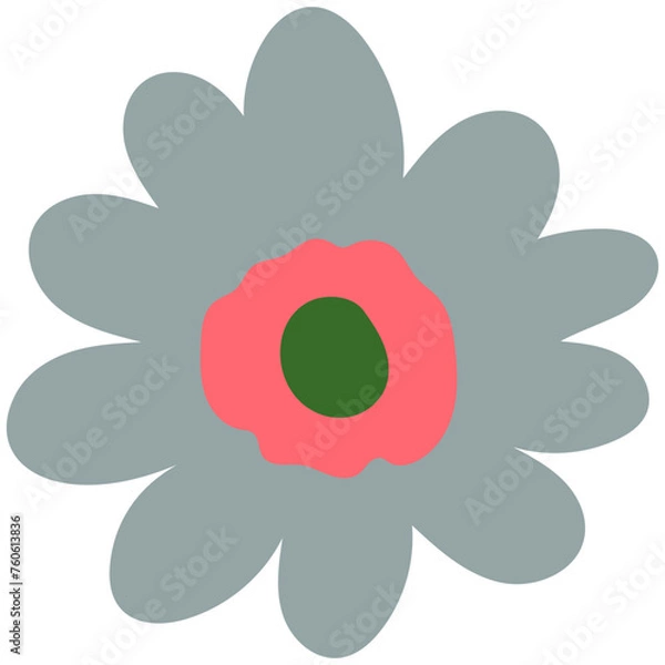 Fototapeta Flat flower bud element for beautiful design. Simple form. Vector drawing.