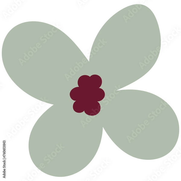 Fototapeta Flat flower bud element for beautiful design. Simple form. Vector drawing.