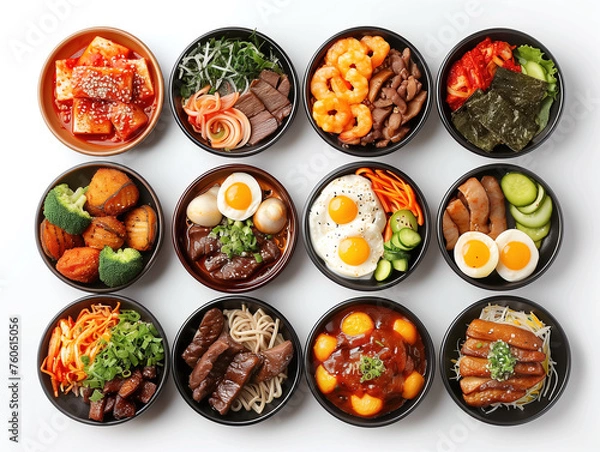 Obraz Korean food on isolated background,created with Generative AI tecnology.