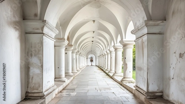 Fototapeta Monastery architecture reflects traditional design, preserving cultural heritage and embodying spiritual significance within its structural elements and aesthetic.

