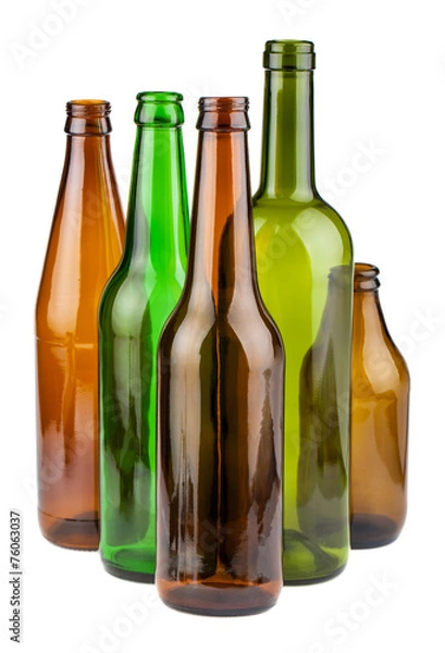 Obraz Green and brown empty bottles