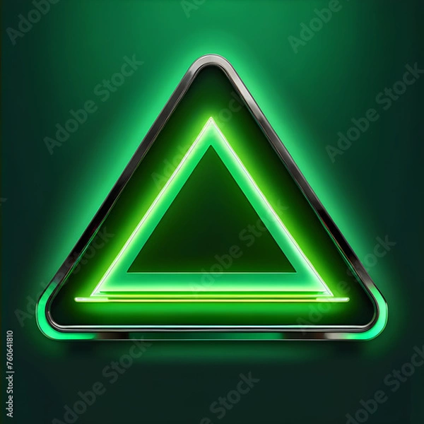 Fototapeta Emerald Geometry: Exploring the Artistry of Green Neon Triangles(Generative AI)