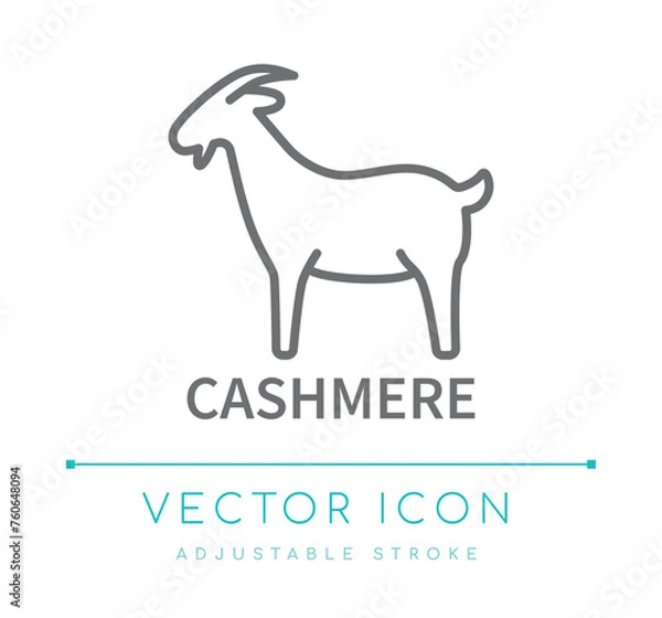 Fototapeta Cashmere Wool Line Icon