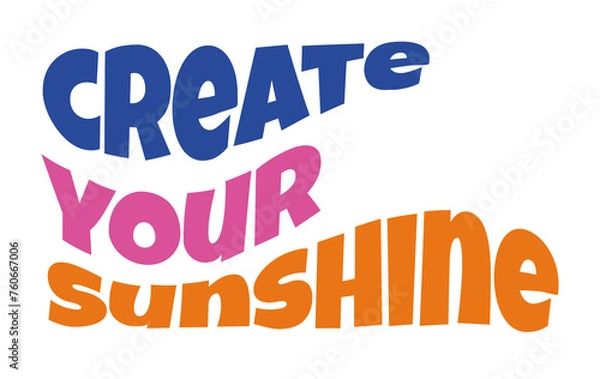 Obraz sunshine quote vector waxy retro text 