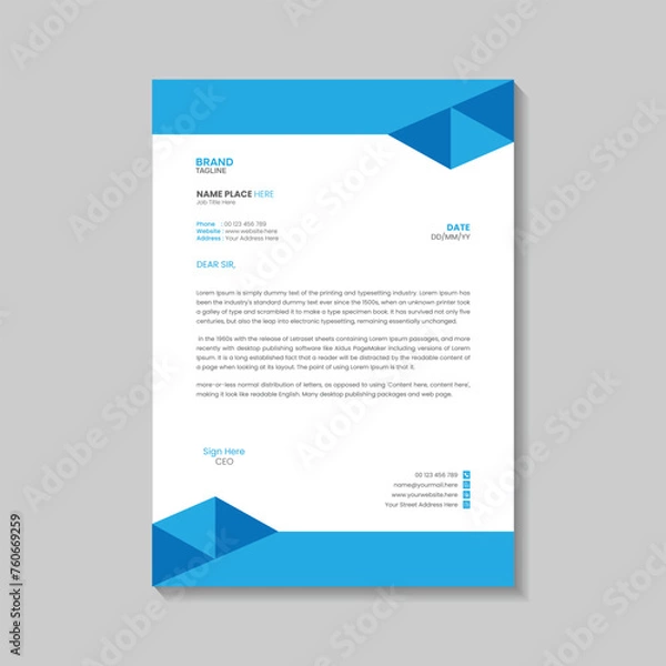 Obraz Corporate letterhead template design