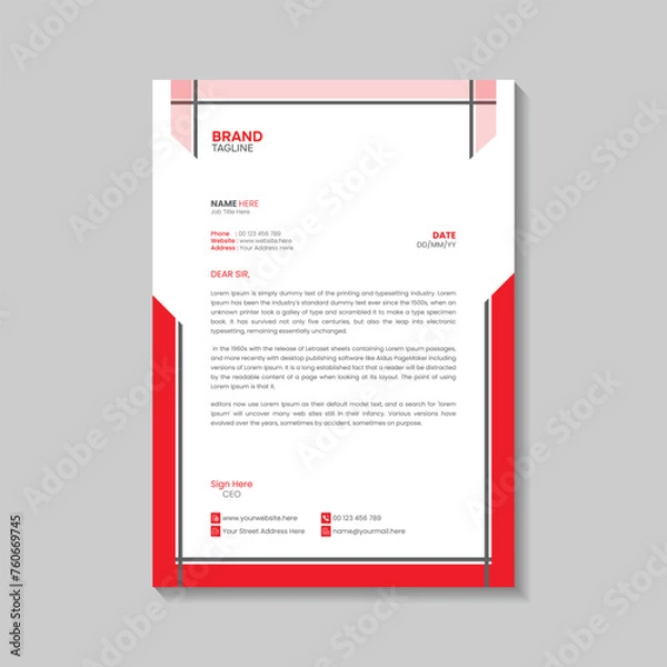 Obraz Corporate letterhead template design