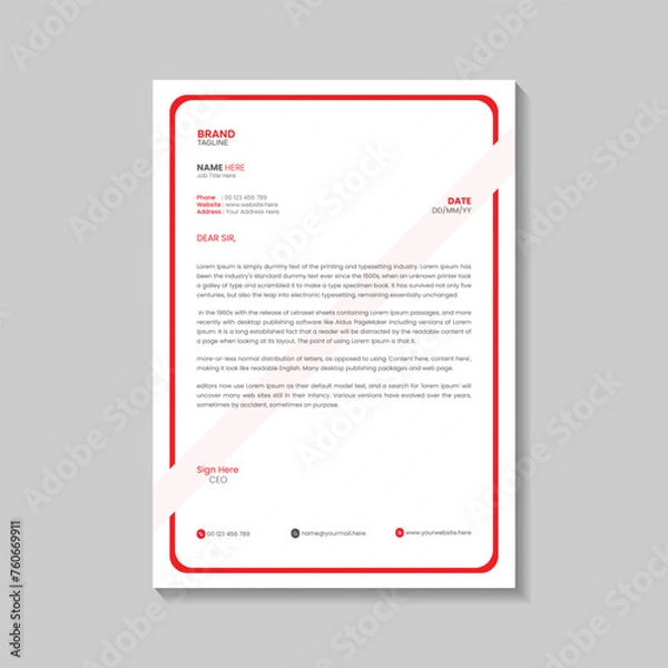 Obraz Professional letterhead template design
