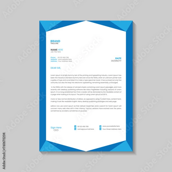 Obraz Business letterhead template design