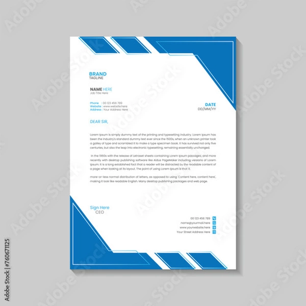 Obraz Professional letterhead template design