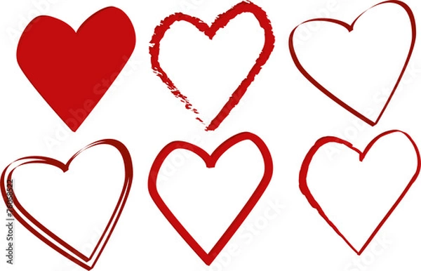 Obraz illustrazione di 6 cuori