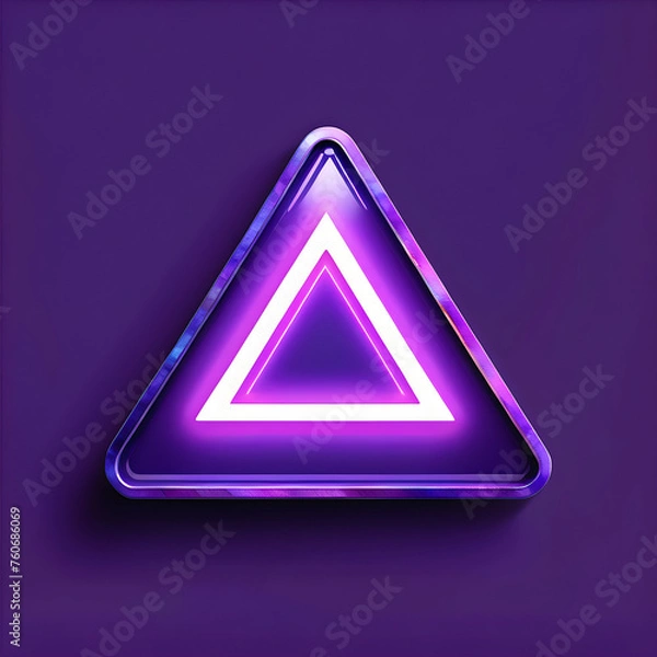 Fototapeta Royal Radiance: Exploring the Artistry of Purple Neon Triangles(Generative AI)