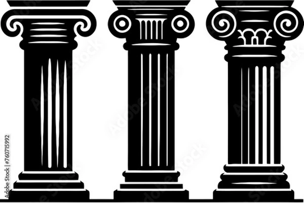 Fototapeta Classical Pillars - Timeless Greek Column Vector Set