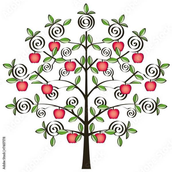 Obraz nice little apple tree with red apples