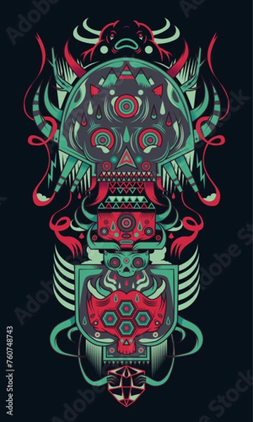 Fototapeta skull with wings