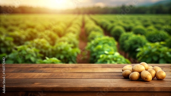 Obraz Wooden table with blurred background