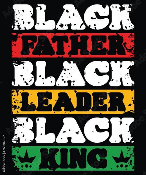 Obraz Black Father Leader King Black History Month proud African T-Shirt
