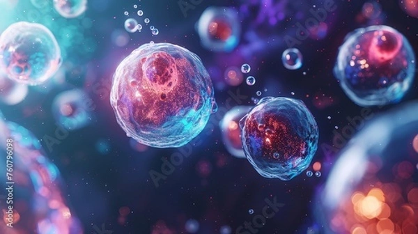 Fototapeta 3d rendering of Human cell or Embryonic stem cell