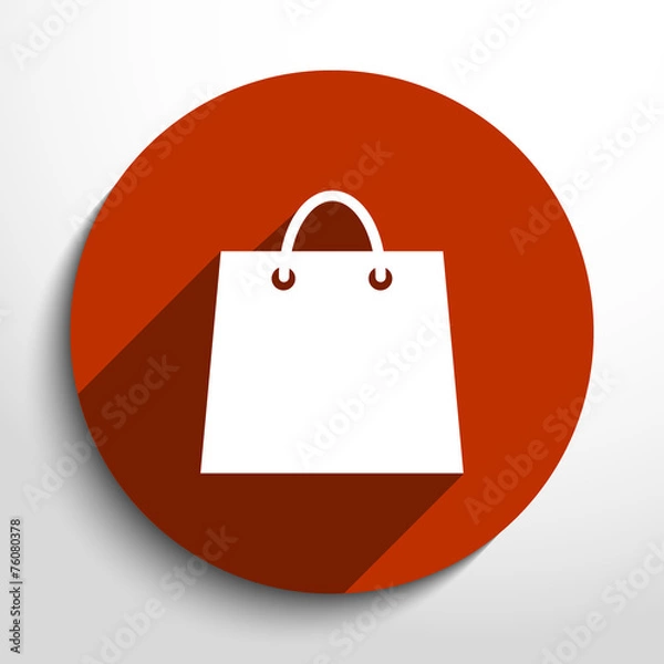 Fototapeta Vector shopping basket web flat icon.