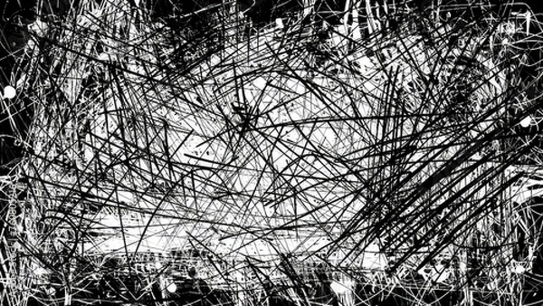 Fototapeta Abstract black and white grunge background. Distress overlay texture.