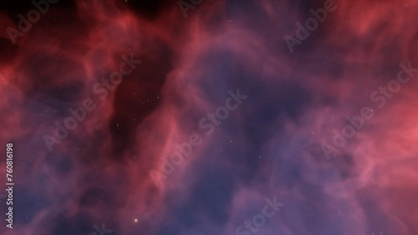 Fototapeta bright nebula, nebula in space, majestic red-purple nebula, beautiful space background 3D render
