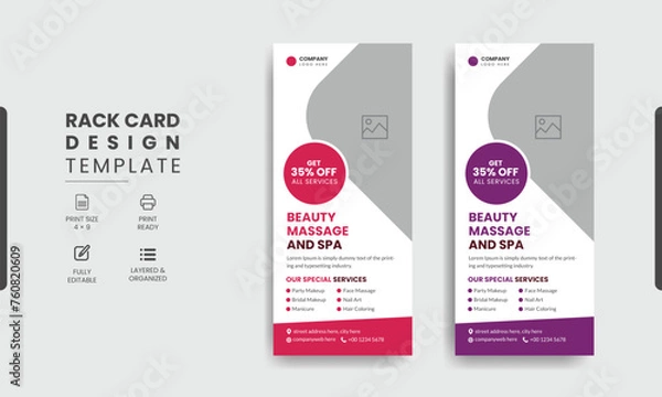 Fototapeta Spa dl rack card template design