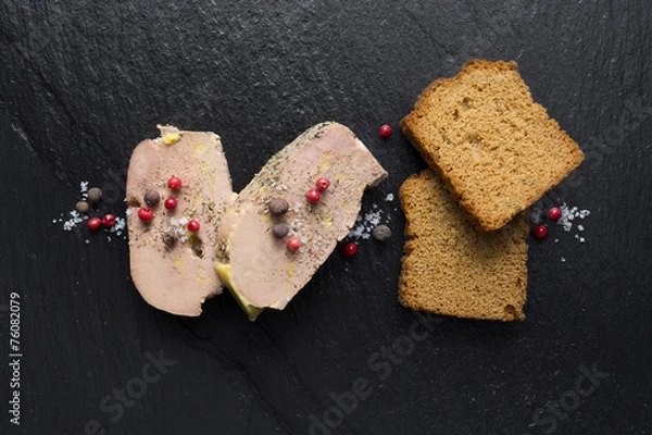 Obraz Tranche de Foie gras sur Ardoise