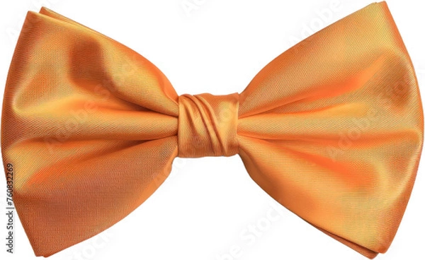Obraz Elegant orange bow tie, cut out transparent